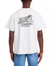 Roy Roger's X Dave's New York Industrial Print Graphic T-Shirt White Black Small