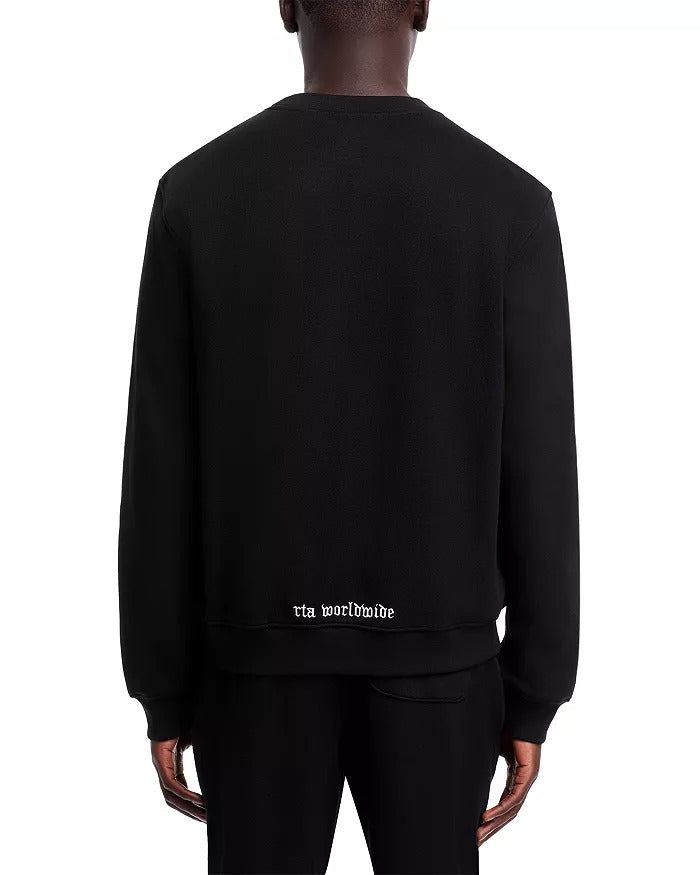 Rta Mens Regular fit Long Sleeve Crewneck Sweatshirt Large Black Solid