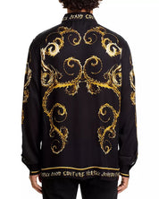 Versace Jeans Couture Mens Regular fit Button-Up Shirt 48 IT Medium Black