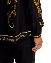 Versace Jeans Couture Mens Regular fit Button-Up Shirt 48 IT Medium Black