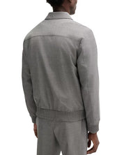 Hugo Boss Mens Slim fit Casual Coat Hanry Wing Jacket 46 R Grey Geometric Wool