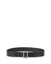Sandro Mens Square Leather Belt Size 2 / Medium Black Made in Italy