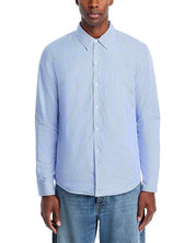 Orlebar Brown Mens Giles Cotton Button Down Shirt Large Blue Striped Italy