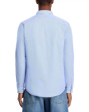 Orlebar Brown Mens Giles Cotton Button Down Shirt Large Blue Striped Italy