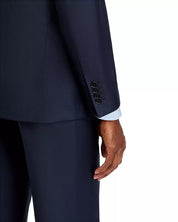 Canali Mens Siena Sharkskin Classic Fit Suit 42S / 36W Navy Blue