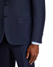 Canali Mens Siena Sharkskin Classic Fit Suit 42S / 36W Navy Blue