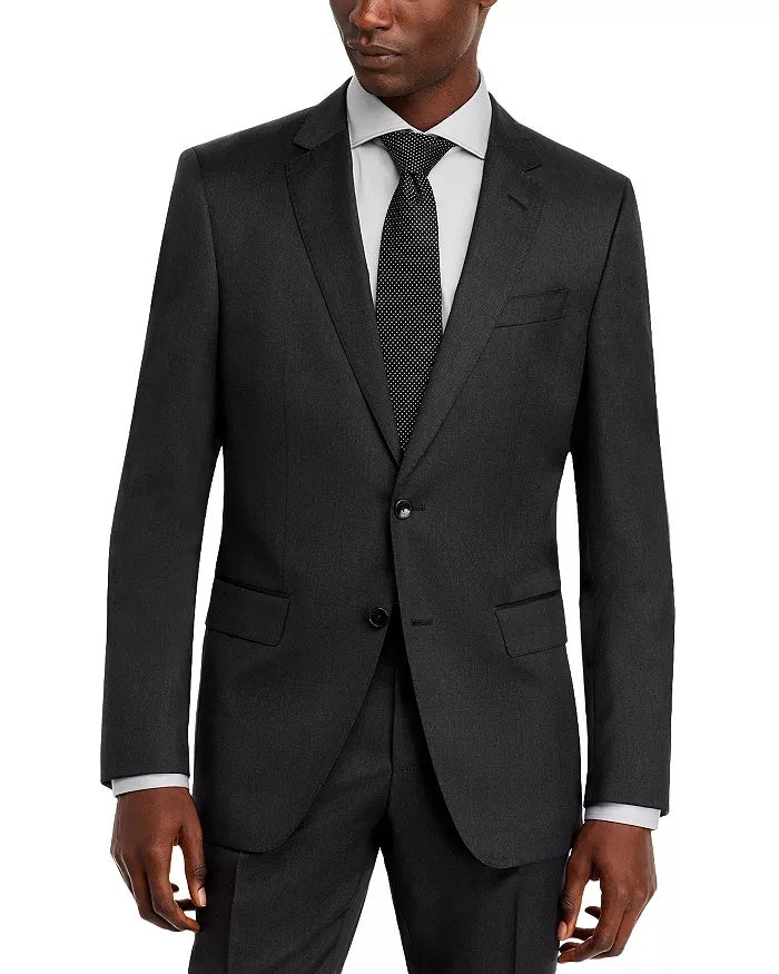 Hugo Boss Mens Huge/Genius Wool Twill Slim Fit Suit Jacket 36R Charcoal Grey