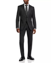 Hugo Boss Mens Huge/Genius Wool Twill Slim Fit Suit 38R / 32W Charcoal Grey