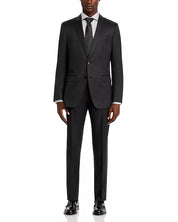 Hugo Boss Mens Huge/Genius Wool Twill Slim Fit Suit 38R / 32W Charcoal Grey