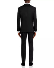 Hugo Boss Mens H-Huge Slim Fit Tuxedo Suit 40R / 35W Two Button Black