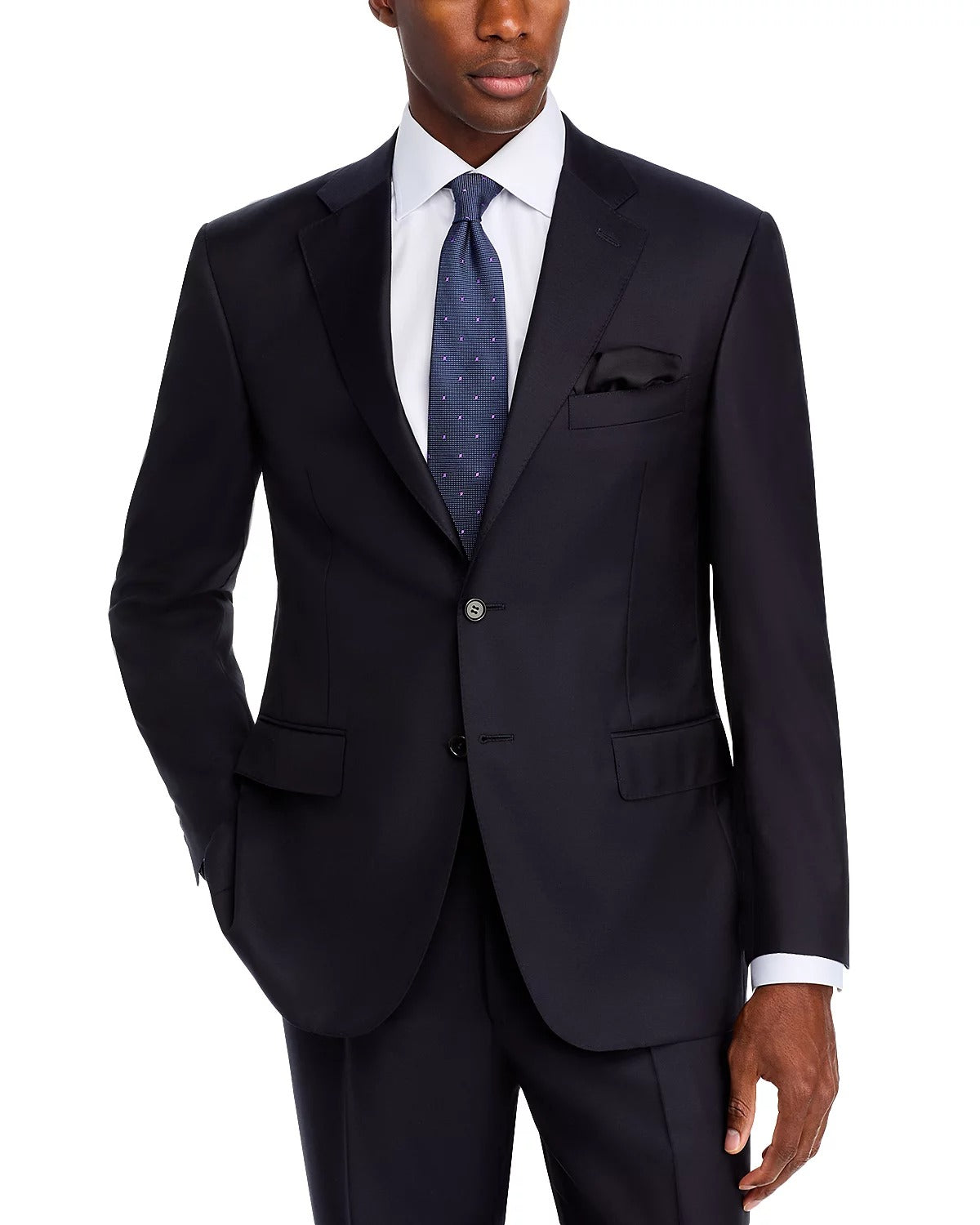 Canali Mens Regular fit 2 Piece Suit 46 R / 36 Waist Blue Solid