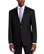 Canali Mens SIENA Classic fit 2 Piece Suit 44 R / 36 Waist Black Solid Stretch