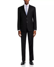 Canali Mens SIENA Classic fit 2 Piece Suit 44 R / 36 Waist Black Solid Stretch