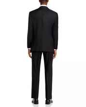 Canali Mens SIENA Classic fit 2 Piece Suit 44 R / 36 Waist Black Solid Stretch
