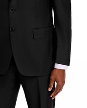 Canali Mens SIENA Classic fit 2 Piece Suit 44 R / 36 Waist Black Solid Stretch