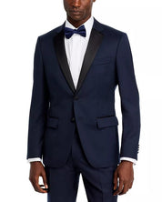 Hugo Boss Mens Slim fit Wool 2 Piece Tuxedo Suit 42 R Pants 36 Navy Blue