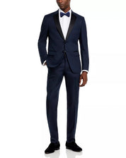 Hugo Boss Mens Slim fit Wool 2 Piece Tuxedo Suit 42 R Pants 36 Navy Blue