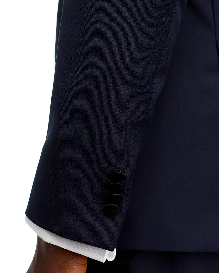 Hugo Boss Mens Slim fit Wool 2 Piece Tuxedo Suit 42 R Pants 36 Navy Blue