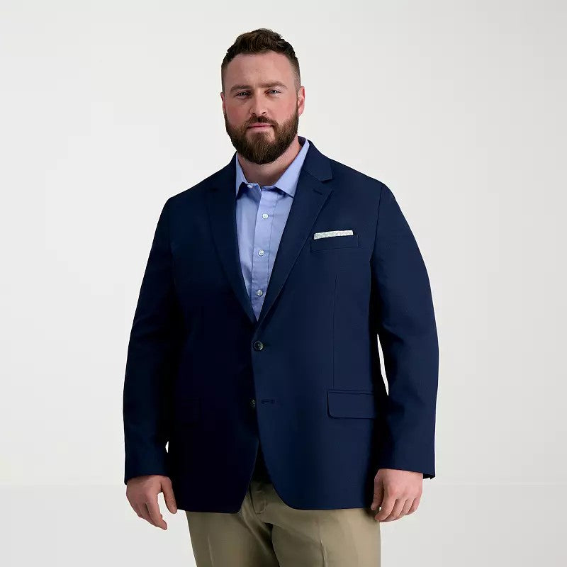 Haggar Mens  fit Sport Coat Blazer 58 R Blue Solid