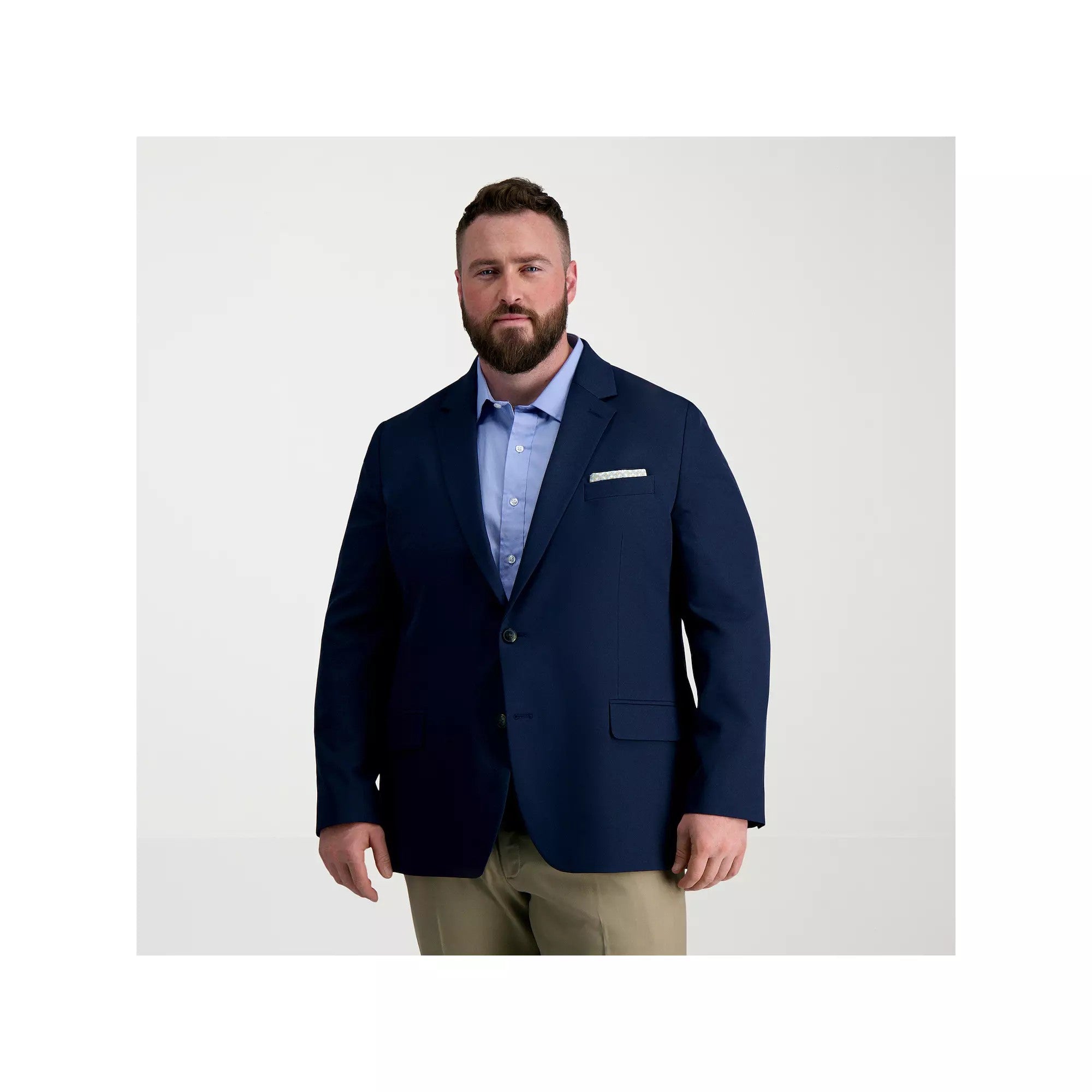 Haggar Mens Classic fit Sport Coat Blazer 54 R Blue Solid