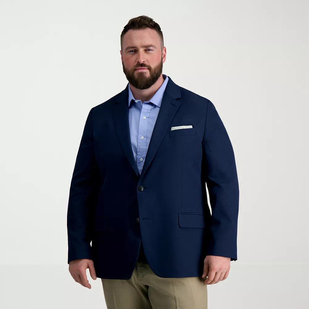 Haggar Mens Classic fit Sport Coat Blazer 54 R Blue Solid