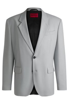 Hugo Boss Mens Modern fit Suit Jacket Blazer 40 R Light Grey Solid Stretch