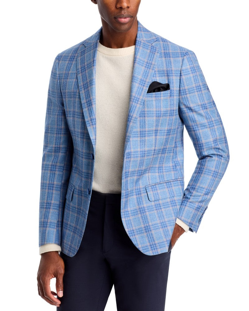 Robert Graham Mens Slim fit Sport Coat Blazer 42 R Blue Plaid