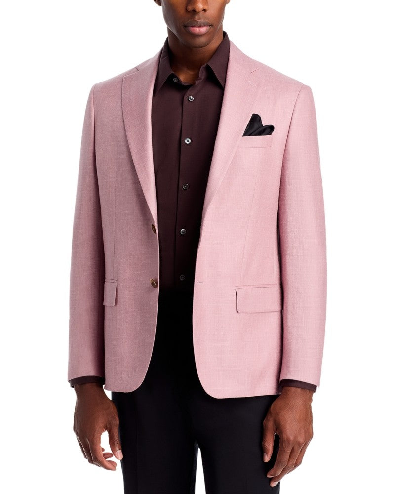 Robert Graham Mens Slim fit Sport Coat Blazer 42 R Pink Solid Stretch Wool