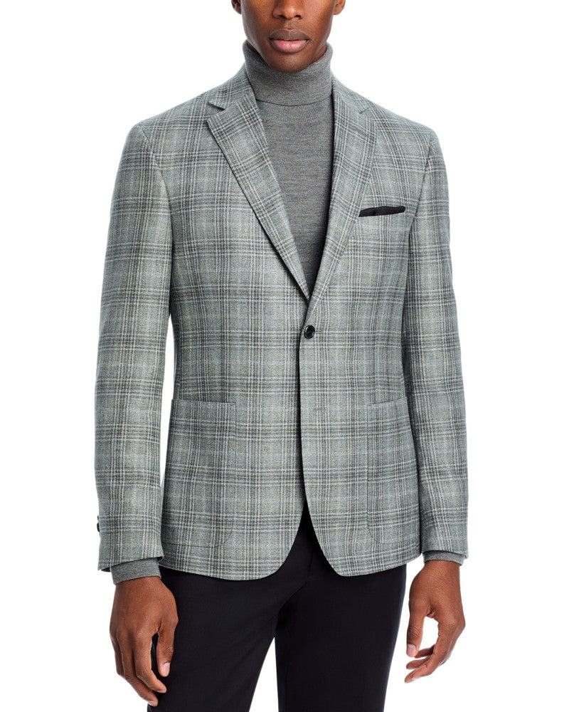 The Men's Store Mens Regular fit Sport Coat Blazer 46 R Light Green Plaid