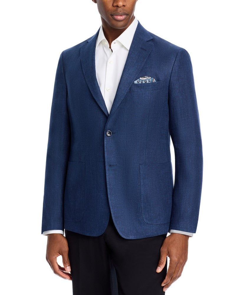 The Men's Store Mens Regular fit Sport Coat Blazer 46 R Navy Blue Solid Stretch