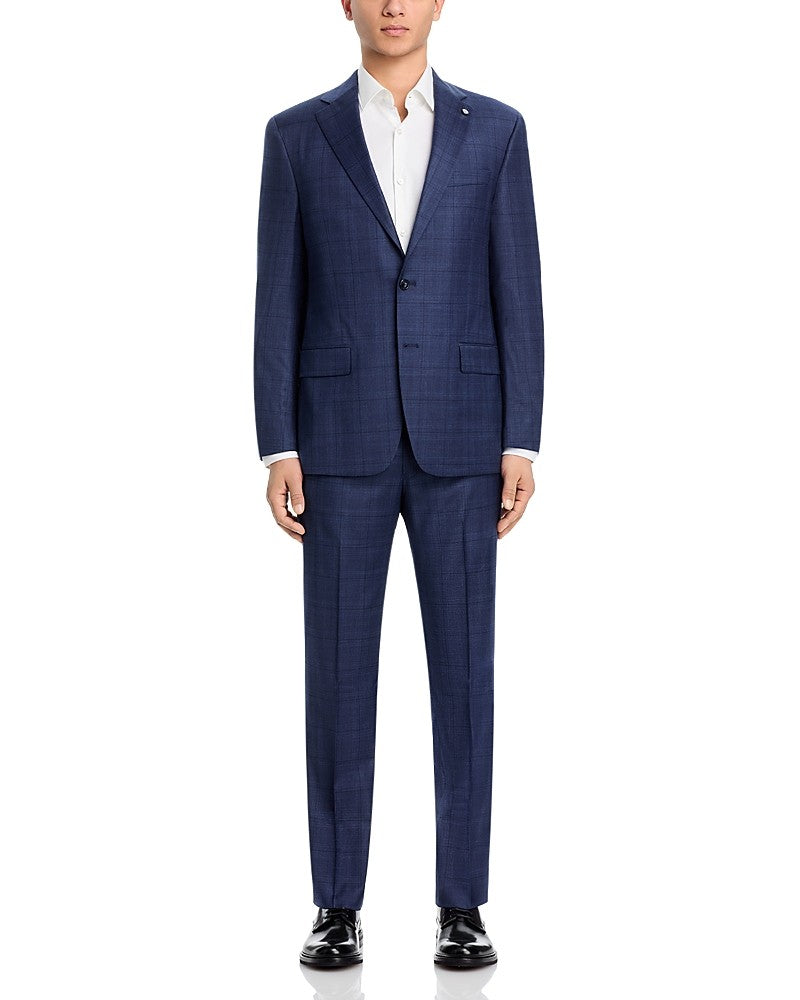 Hart Schaffner Marx Regular fit 2 Piece Suit 40 S / 33 Waist Navy Blue Plaid