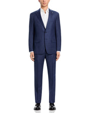 Hart Schaffner Marx Regular fit 2 Piece Suit 40 S / 33 Waist Navy Blue Plaid