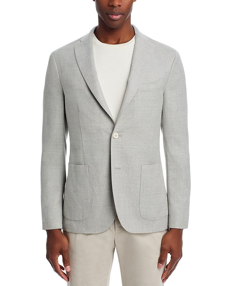 Boglioli Mens Slim fit Hopsack Sport Coat Blazer EU 50  / 40 R Grey Solid