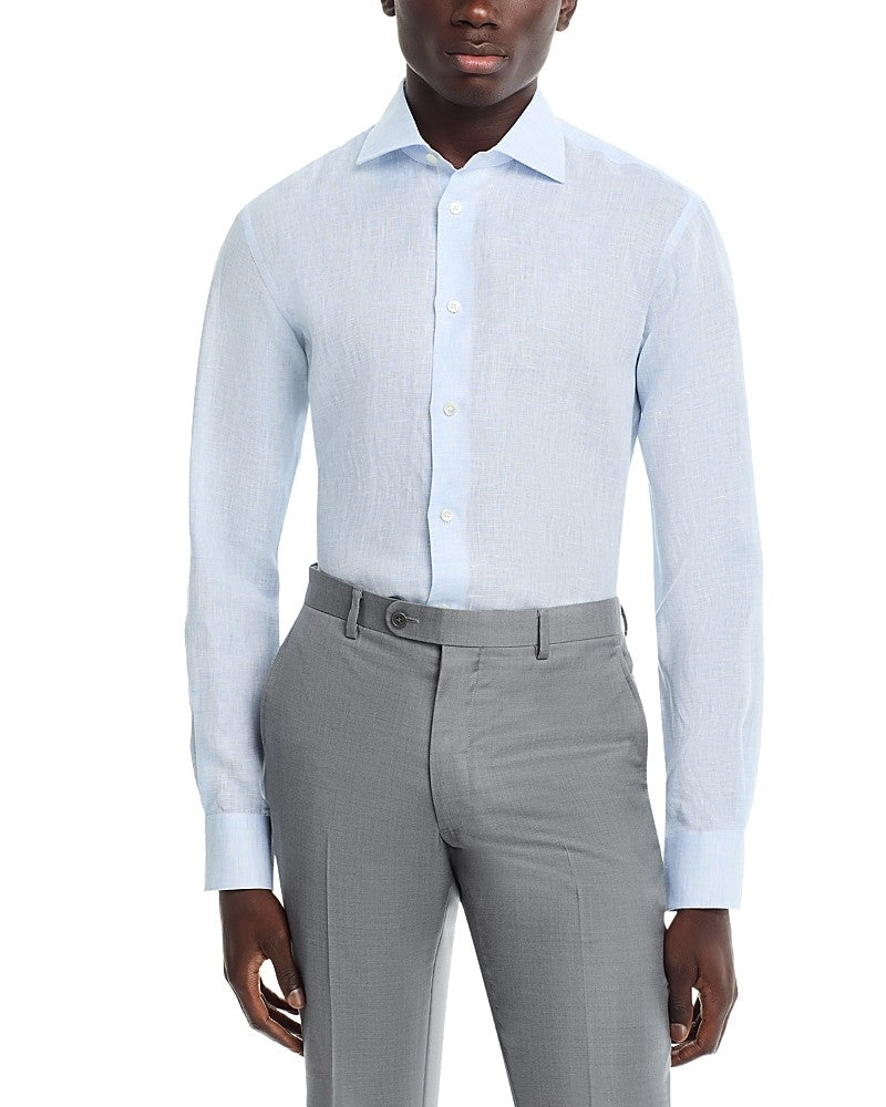 Maurizio Baldassari Mens Regular fit Button-Up Shirt Small Blue