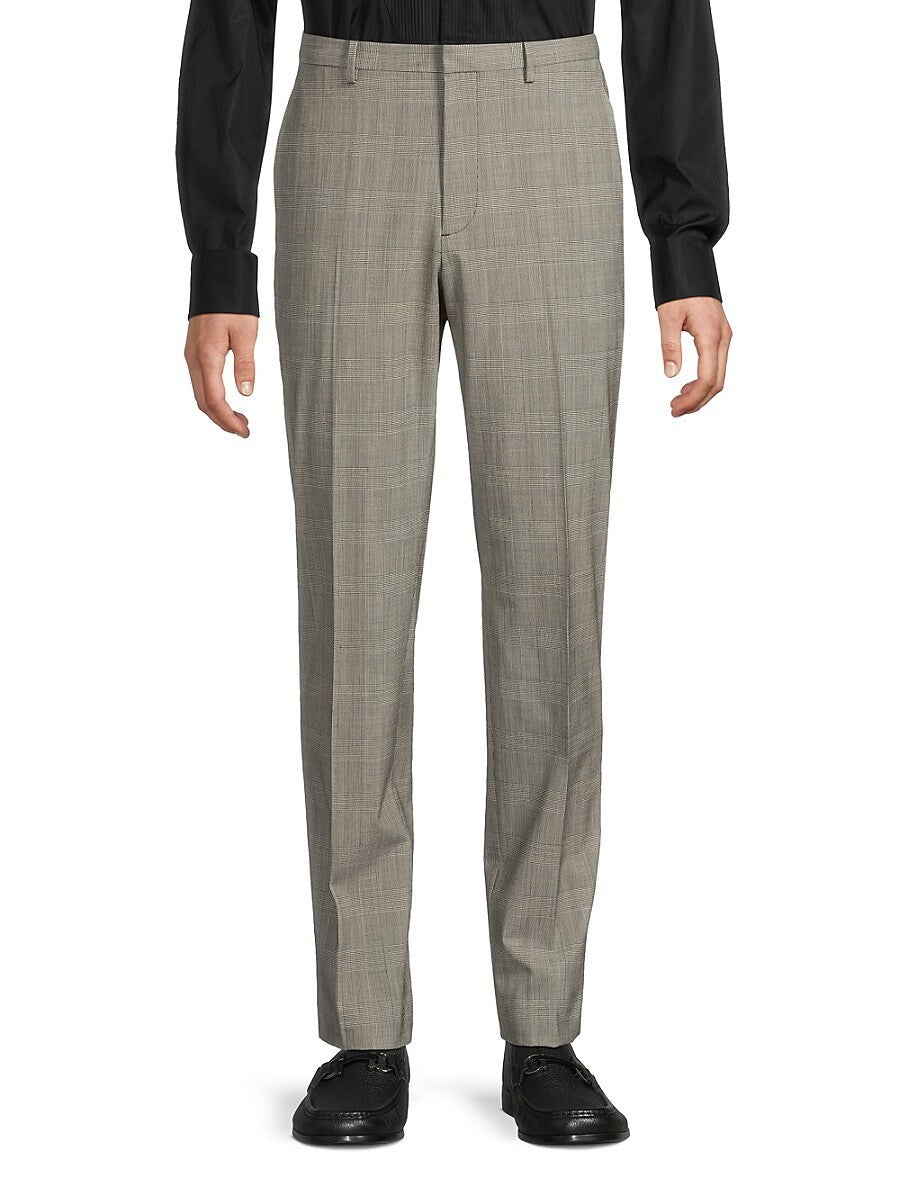 Theory Mens Slim fit Wool Dress Pants Size 30 Black / Grey Plaid Stretch