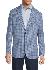 Tommy Hilfiger Mens Modern fit Sport Coat Blazer 40 R Blue Grey Plaid