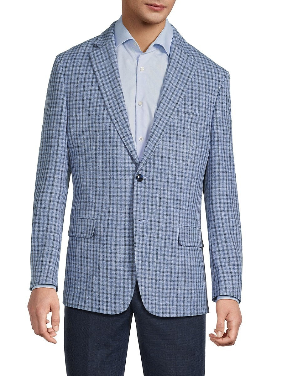 Tommy Hilfiger Mens Modern fit Sport Coat Blazer 42 R Mid Blue Windowpane