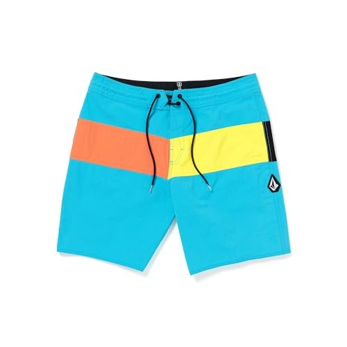 Volcom Mens Regular fit Swim Trunks Swimwear 33 Blue Yellow Orange