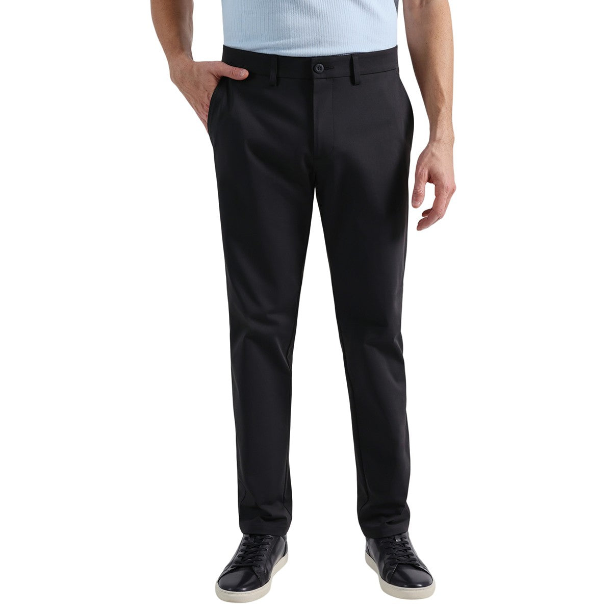 Haggar Mens Straight fit Dress Pants 36 / 29 Black Solid