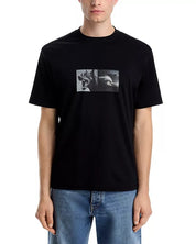 Stampd Mens Photo Wave Cotton Graphic Tee Shirt Large Black