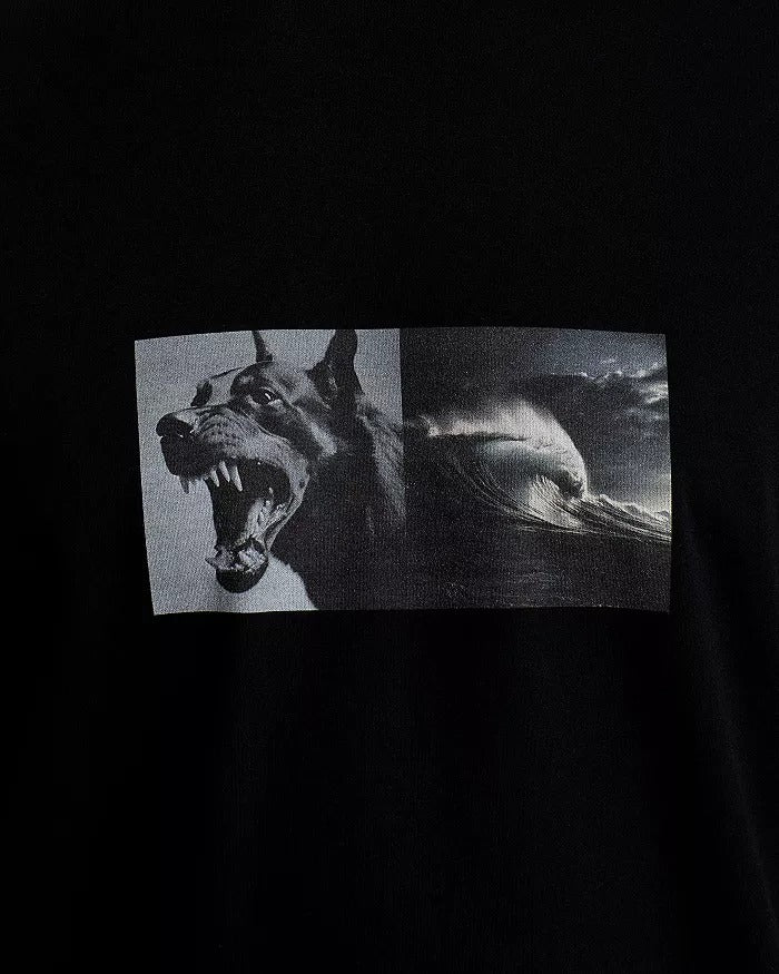 Stampd Mens Photo Wave Cotton Graphic Tee Shirt Large Black