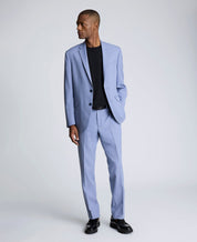 Kenneth Cole Mens Slim fit 2 Piece Suit 46 R / 40 Waist Light Blue Solid Stretch