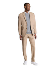 Kenneth Cole Mens Slim fit 2 Piece Suit 42 R / 35 Waist Tan Beige Solid Stretch