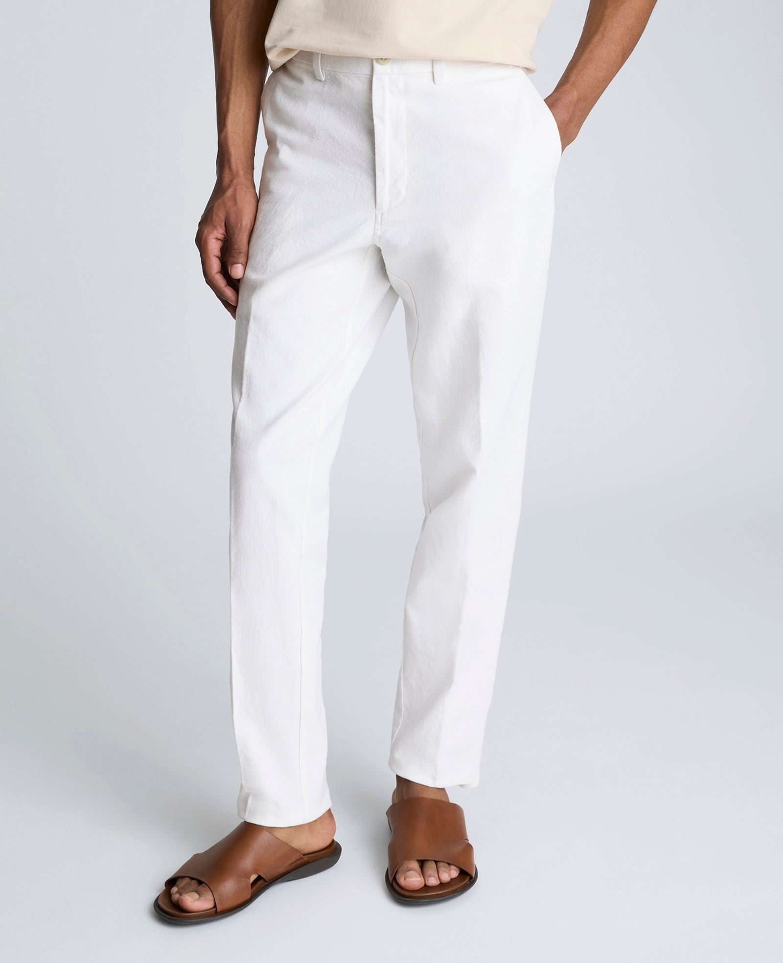 Kenneth Cole Mens Slim fit Dress Pants 29 / 32 White Solid Stretch