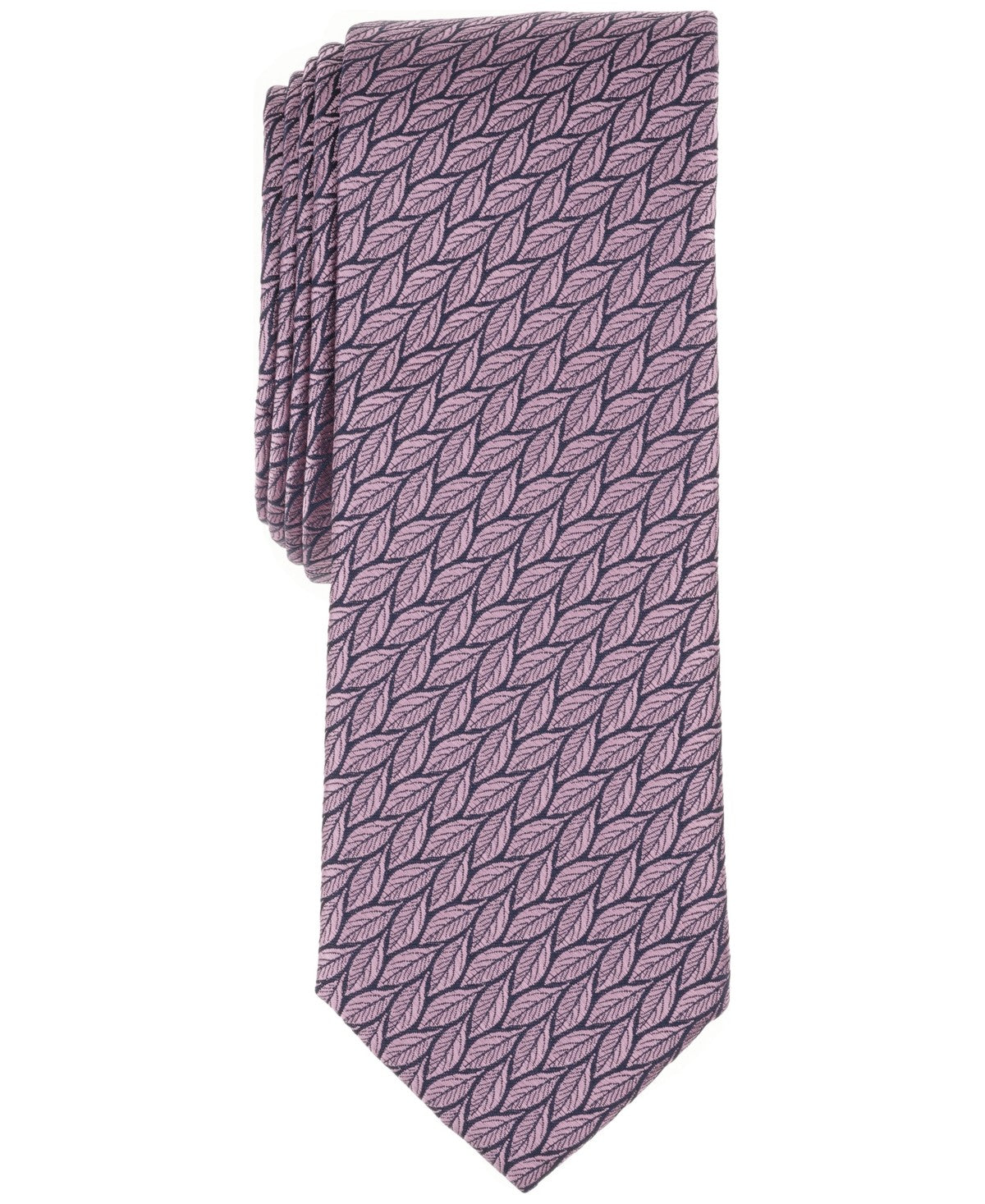 Bar III Mens Byward Leaves Neck Tie Pink