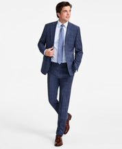 Calvin Klein Men Slim fit  Wool Dress Pants 28 / 29 Blue Plaid