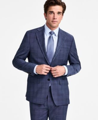 Calvin Klein Men Slim fit  Wool Dress Pants 28 / 29 Blue Plaid