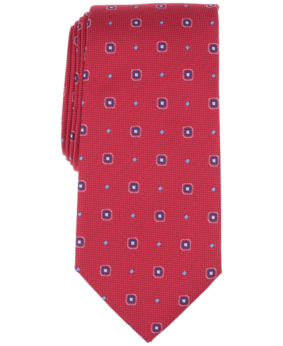 Club Room Mens Trotts Medallion Neck Tie Red
