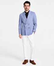 Michael Kors Mens Classic fit Double Breasted Sport Coat Blazer 42 L Blue