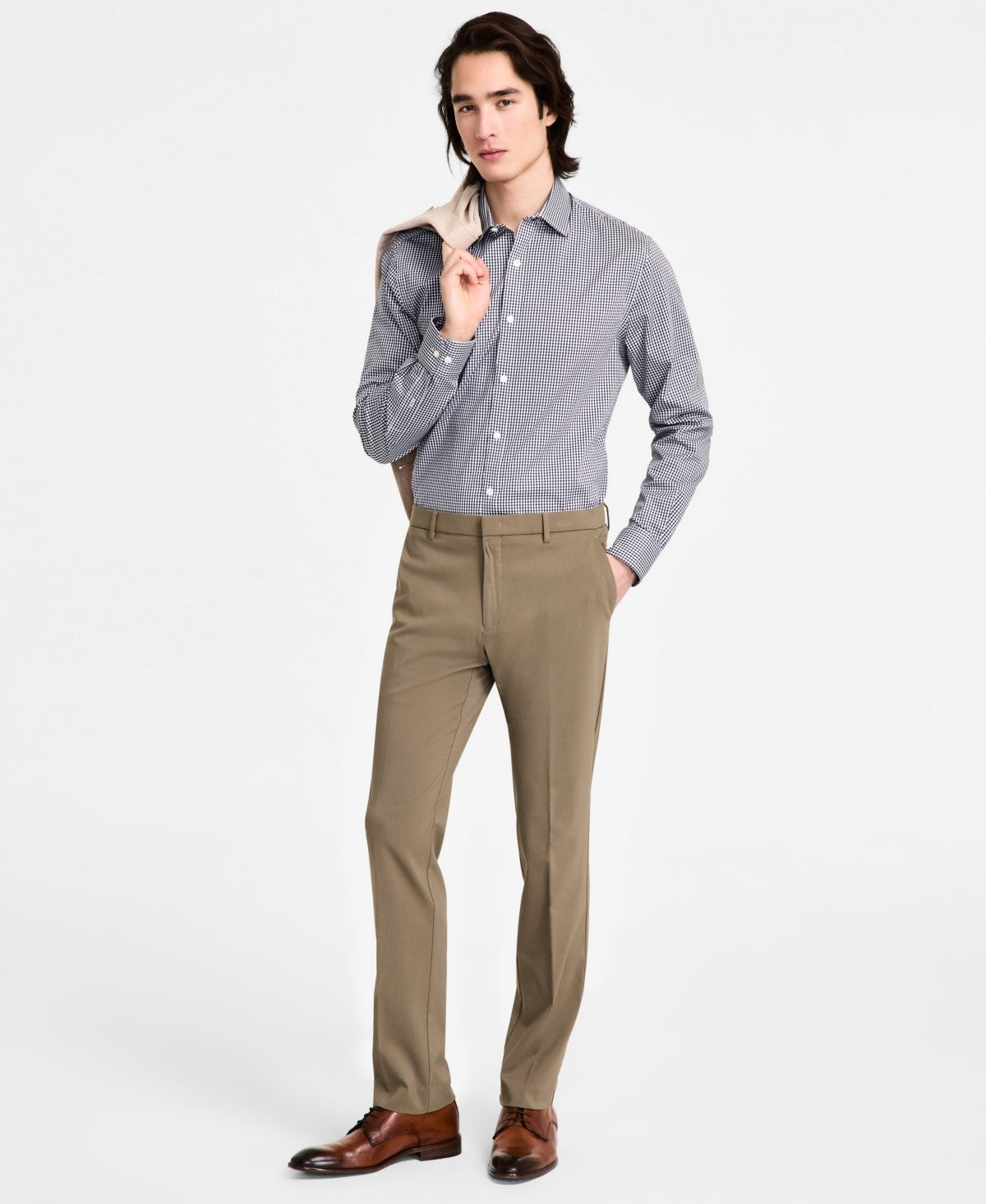 Tommy Hilfiger Mens Modern fit Dress Pants 44 / 32 Green Solid
